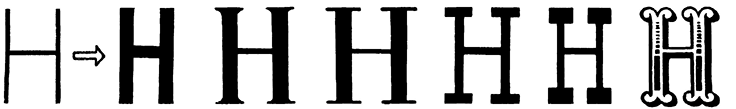 Графема буквы Н и её шрифтовые формообразования