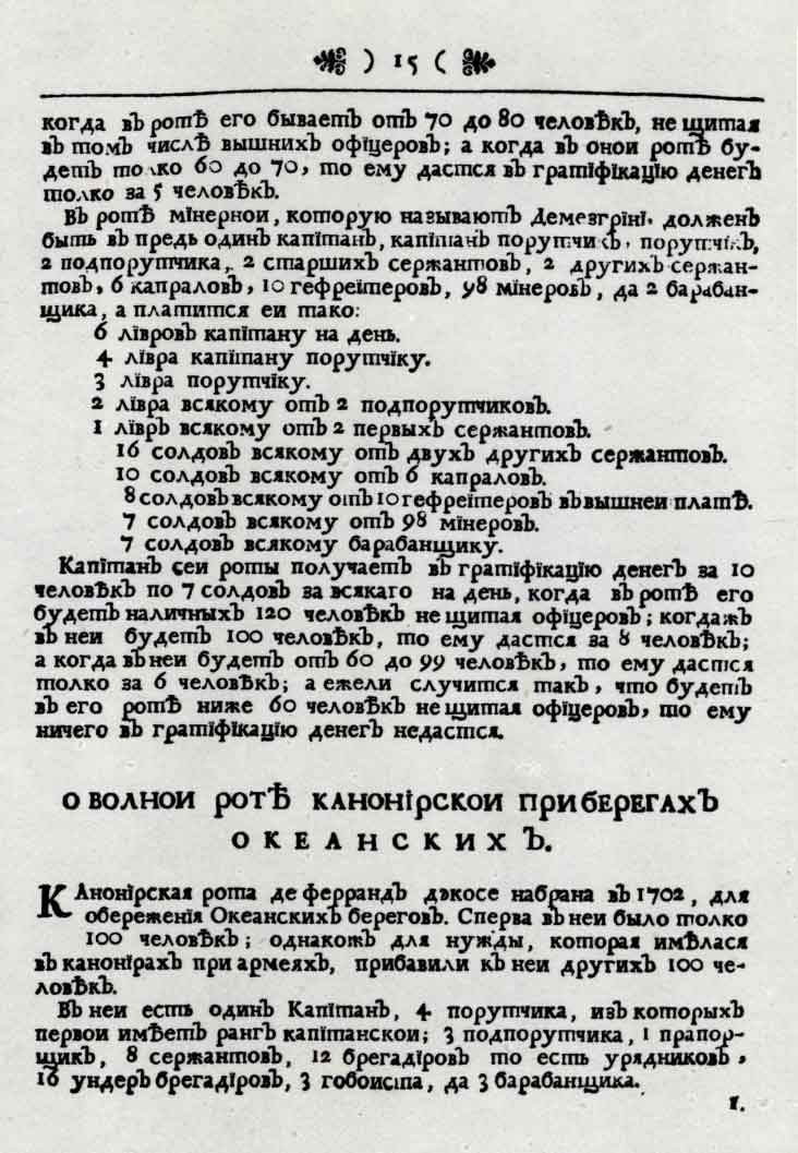 Страницы из книги Сюриреи де Сен Реми «Мемории, или Записки артиллерийския». Т.1. Спб., 1732